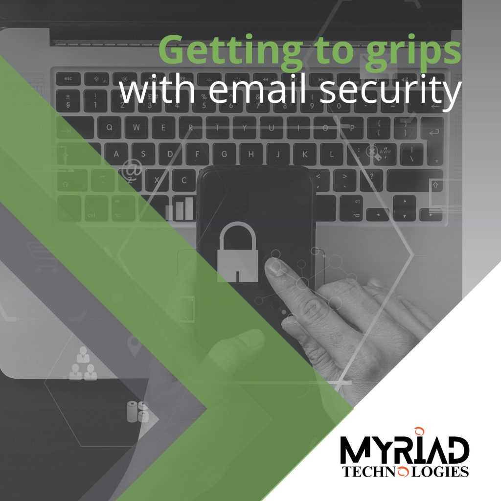 Image of a book with title "Getting to grip with email security"