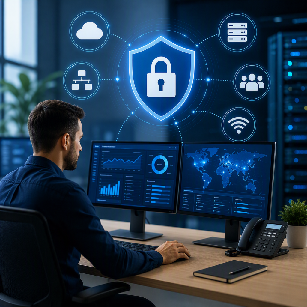 Managed IT services in Mission BC featuring 24/7 network monitoring, cybersecurity protection, cloud management, and proactive IT support for businesses.